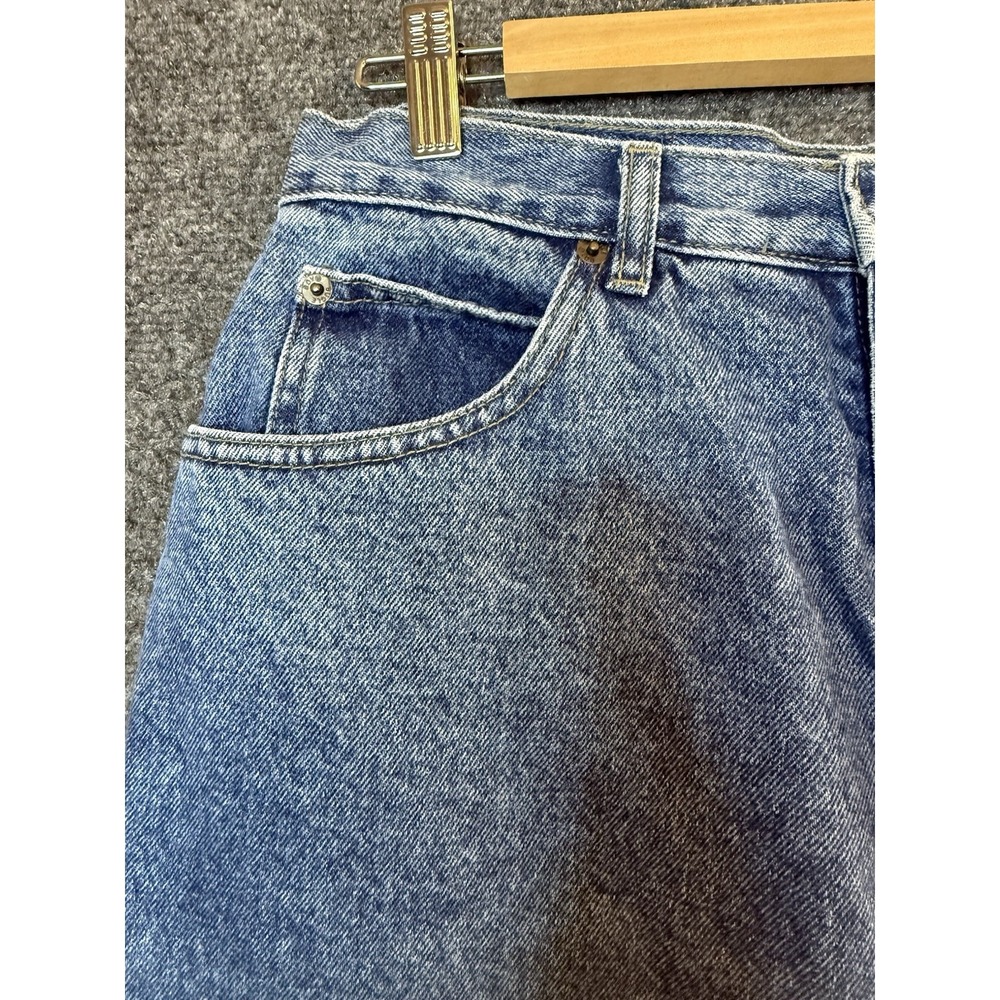 Bugle Boy Womens Size 14 Long Blue Denim Jeans Vintage High Rise Straight Leg - Picture 4 of 9